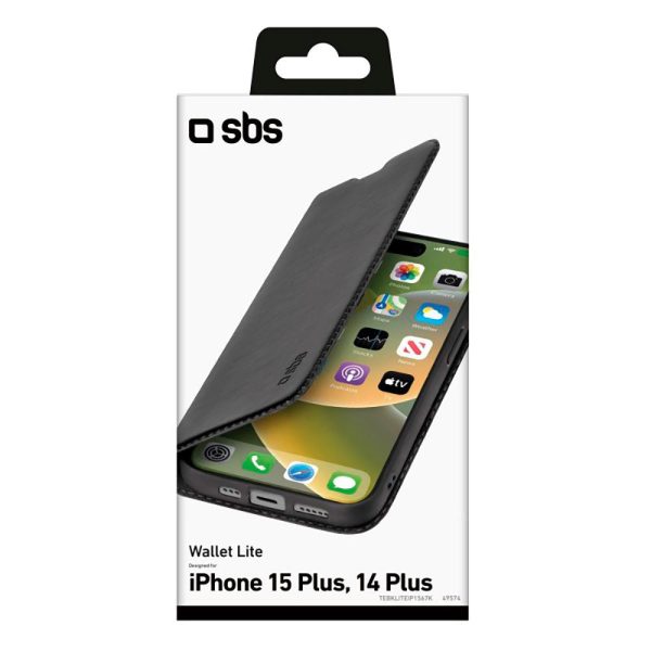 SBS iPhone 15 Plus Wallet Lite Cover - Sort Fashion