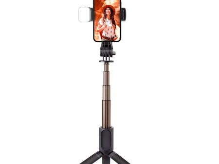 SBS Selfie Stang m. Indbygget LED & Tripod - Max Mobil: 60 - 95mm - Sort Online now