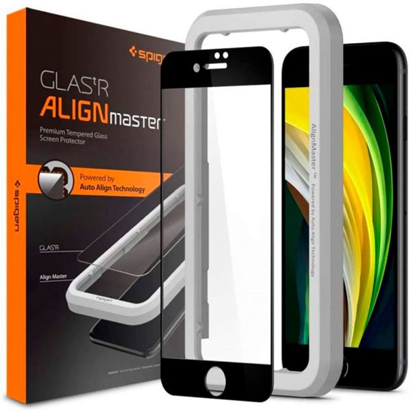 iPhone SE (2022   2020)   8   7 Spigen Beskyttelsesglas - Sort Kant For Cheap