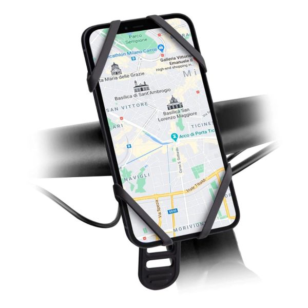 SBS Silikone Mobilholder til Cykel   Løbehjul - Max Mobil: 85mm - Sort on Sale