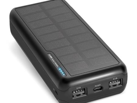 SBS Solar Powerbank 10W m. 2x USB-A - 20.000 mAh - Sort For Discount