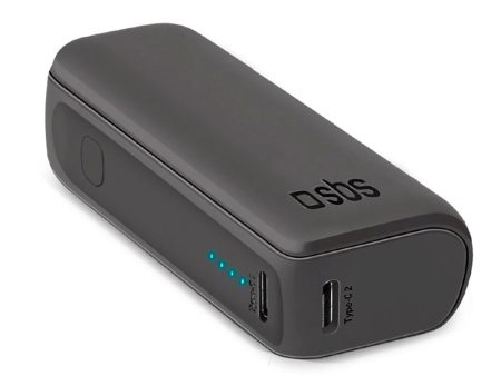 SBS NanoTube Powerbank 10W m. USB-A & USB-C - 5.000 mAh - Sort Cheap