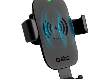 SBS Gravity Mobilholder til Ventilation m. Trådløs Opladning Qi 10W - Max Mobil: 55mm - 90mm - Sort Online Hot Sale