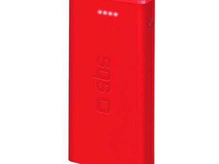 SBS Powerbank 10W m. 2x USB-A & 1x USB-C - 10.000 mAh - Rød Sale