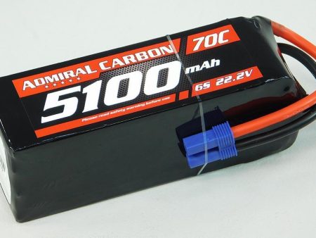 Admiral Carbon 5100mAh 6S 22.2V 70C LiPo Battery with EC5 Connector Discount