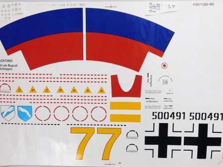 Freewing 70mm EDF Me 262  Yellow 7  V2 Decal Sheet Online Sale