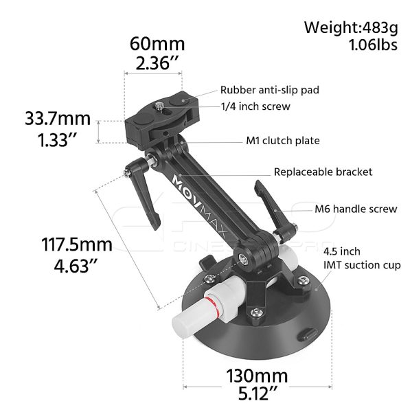 MOVMAX 7 inch Suction Cup Bracket Online Sale