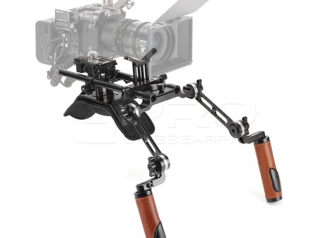 CGPro Pro Camcorder Shoulder Rig With Manfrotto QR Base Plate & ARRI Rosette Dual Handgrip on Sale