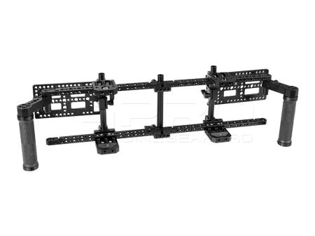 CGPro Double Adjustable 7  Director s Monitor Cage Rigs With Dual Rubber Grips & Double Battery Plate Sale