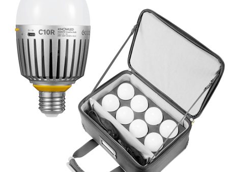 GODOX KNOWLED C10R K8 E27 RGBWW Creative Bulb 8-Light Kit For Practical Set Lighting on Sale