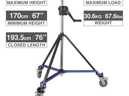 CINEGRIPPRO G07005 Heavy-Duty Wind-Up Low Base Steel Roller Stand For Sale